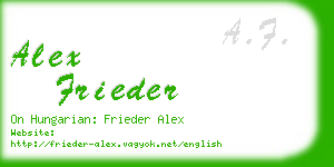 alex frieder business card